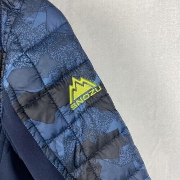 Snozu Puffer Jacket Boys Size Small Blue Green Full Zip Hooded Outdoor Jacket - Picture 5 of 10
